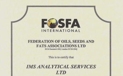 IMS Achieves FOSFA Analyst D2 Certification